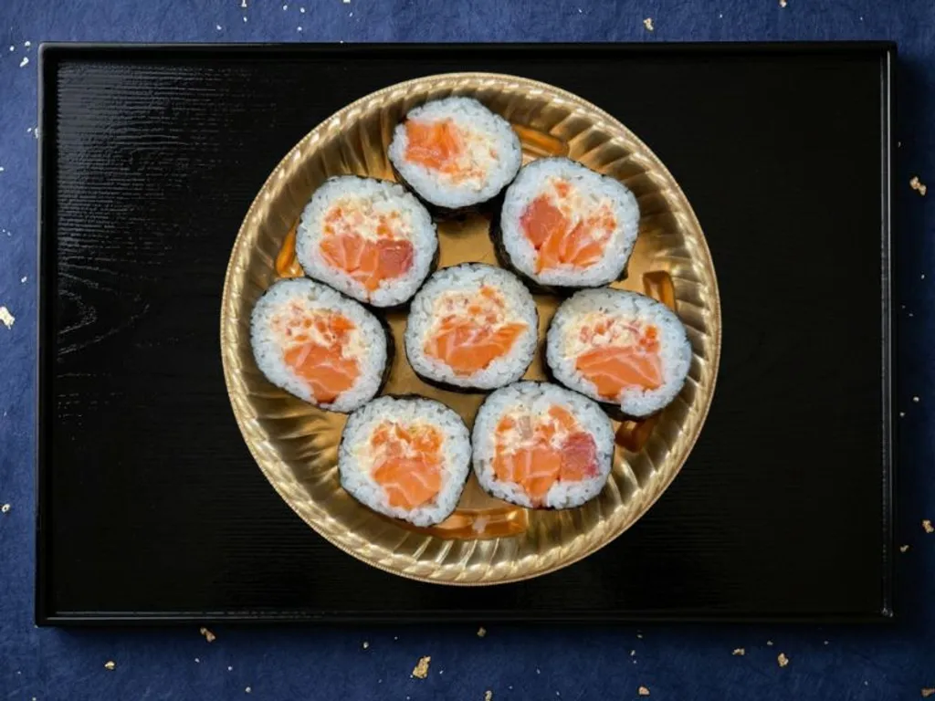 生サーモンクリームチーズ巻き - サーモンとクリームチーズの濃厚なハーモニー